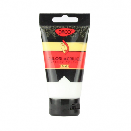 Culori acril 75ml daco alb titan cu375uw