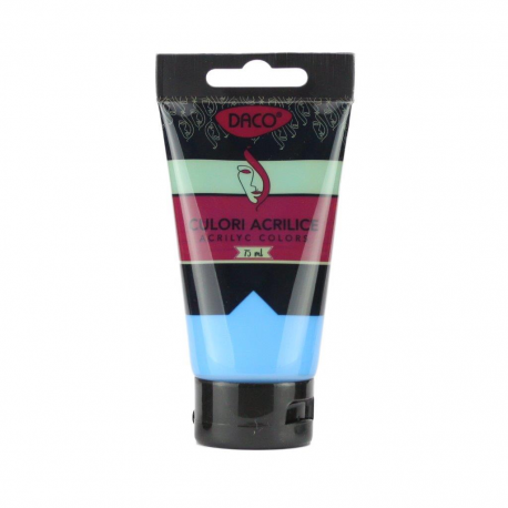 Culori acril 75ml daco albastru ceruleum cu375ac 