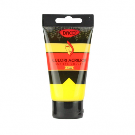 Culori acril 75ml daco galben mediu cu375gm