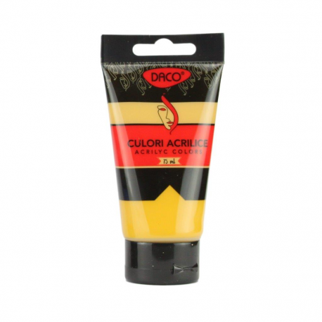 Culori acril 75ml daco galben ocru cu375go