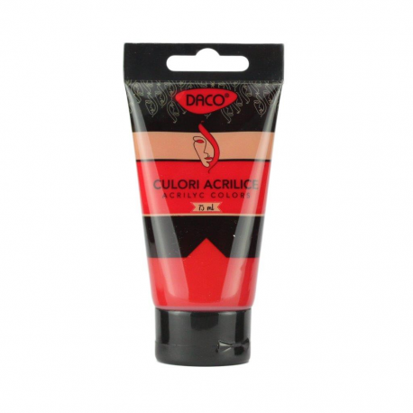 Culori acril 75ml daco rosu permanent cu375rp