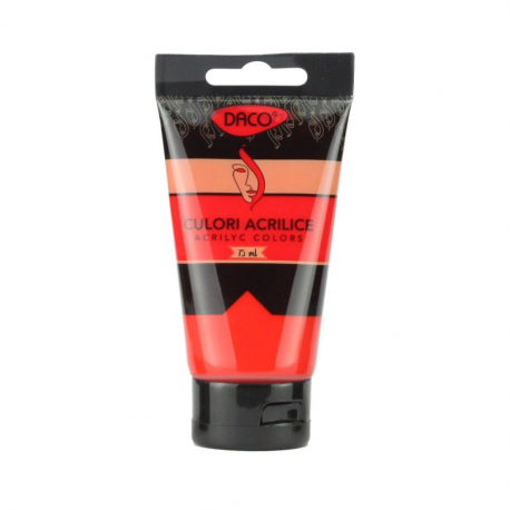 Culori acril 75ml daco rosu scarlet cu375rs