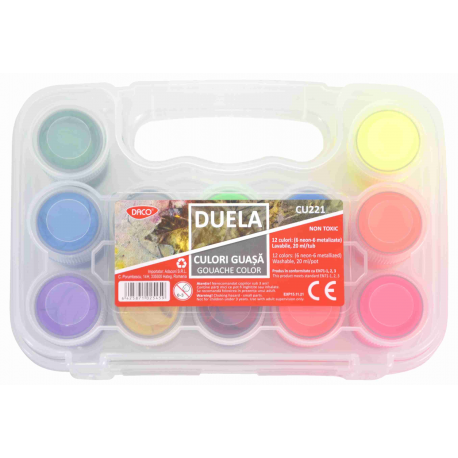 Culori guasa 6c neon+6c metalizate duela daco cu221