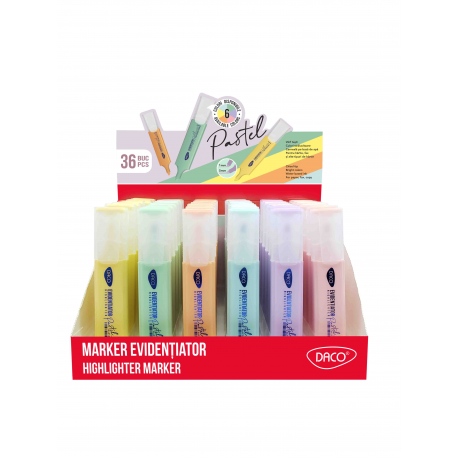 Display marker evidentiator pastel daco 36 buc