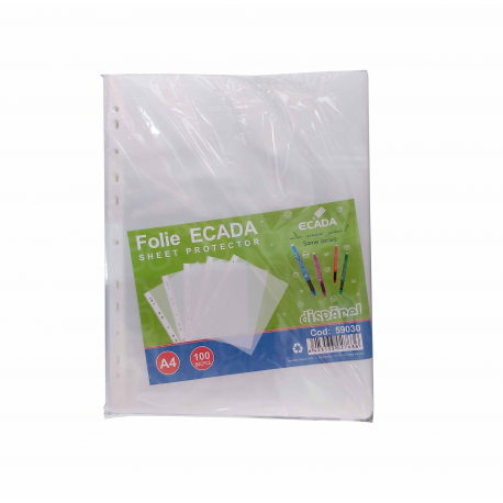 Folie transparenta a4 ecada set x100 bucati -59030
