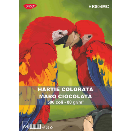 Hartie colorata a4 80g/mp 500 de coli-daco hr804mc maro ciocolatiu