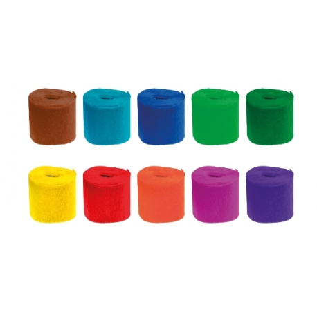 Set de 10 culori asortate hartie creponata 5cmx10m daco hc102