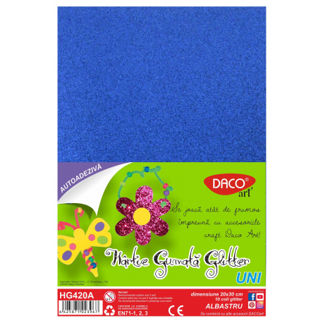 Hartie gumata aa glitter 20x30cm 10coli Daco hg420a