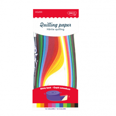 Hartie quilling aa 42.5×0.5cm 200/set daco hq200 DACO