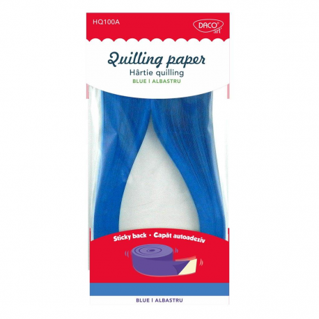 Hartie quilling aa albastru 42.5x0.5cm 100/set daco hq100a
