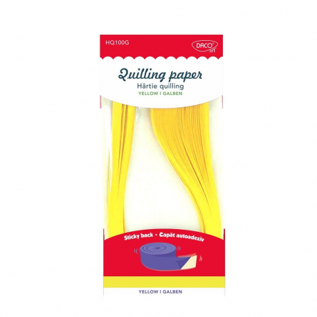 Hartie quilling aa galben 42.5x0.5cm 100/set daco hq100g