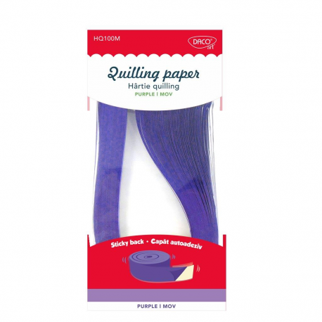 Hartie quilling aa mov 42.5×0.5cm 100/set daco hq100m DACO
