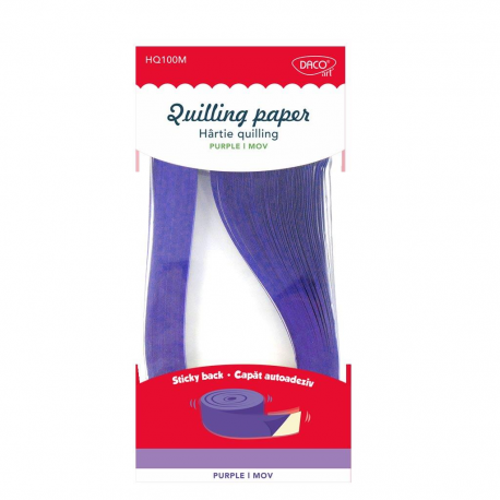 Hartie quilling aa mov 42.5x0.5cm 100/set daco hq100m