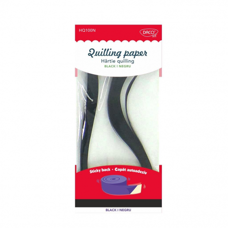 Hartie quilling aa negru 42.5x0.5cm 100/set daco hq100n