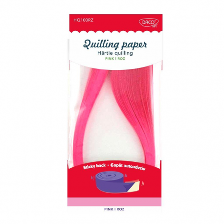 Hartie quilling aa roz 42.5x0.5cm 100/set daco hq100rz
