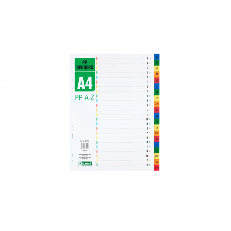 Index plastic a4 a-z d.rect