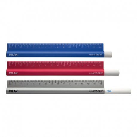 Liniar 15 cm metalic cu radiera milan