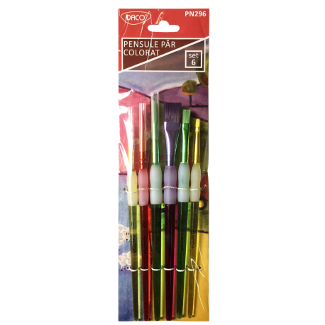 Pensule set 6 par sintetic colorat daco pn296