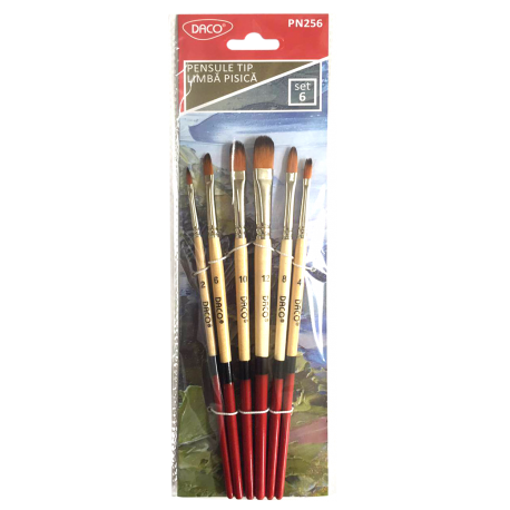 Pensule set 6 par sintetic limba pisica daco pn256