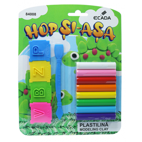 Plastilina 8 culori + forme ecada 84008