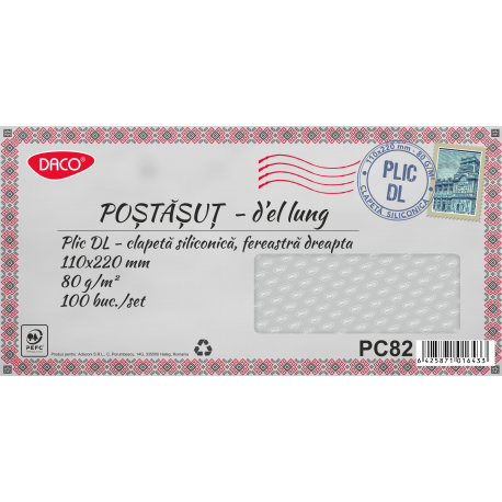 Plic dl siliconic fereastra dreapta set 100 daco pc82