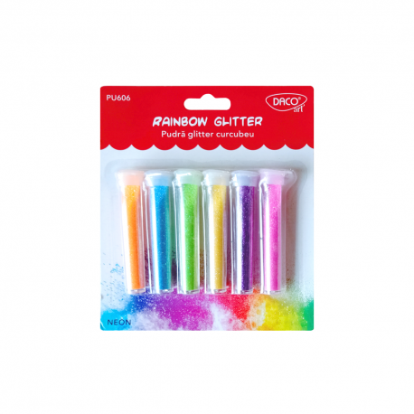 Pudra glitter set 6 curcubeu daco pu606