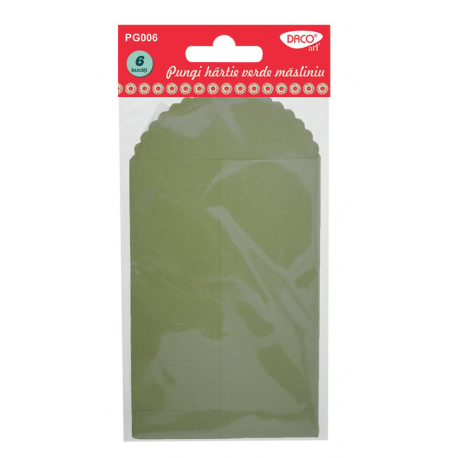 Pungi din hartie verde masliniu Daco pg006
