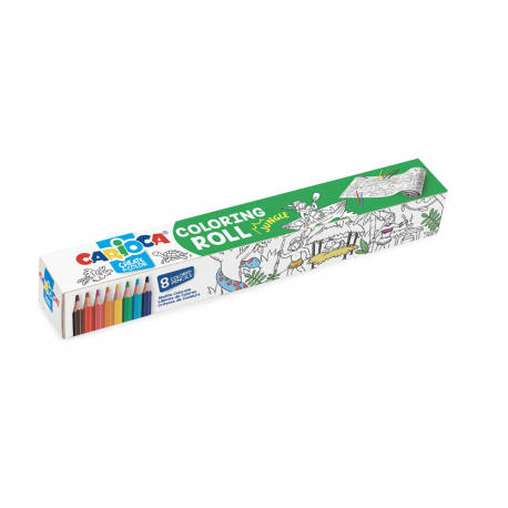Set rola adeziva pt. colorat 198x30cm+8 creioane jungla