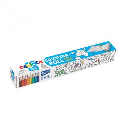 Set rola adeziva pt. colorat 198x30cm+8 creioane sea