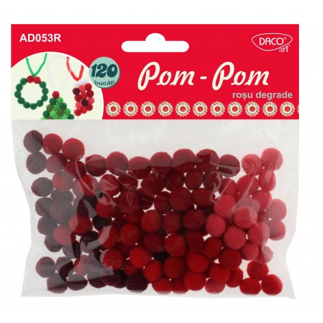 Accesorii craft – ad053 rosu pom pom degrade Daco imagine 2022 depozituldepapetarie.ro