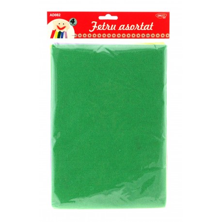 Accesorii craft - ad082 fetru asortat set 10 daco