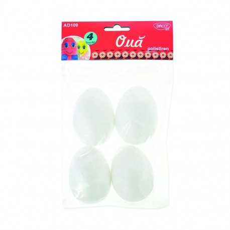 Accesorii craft - ad109 oua polistiren 6 5 cm set 4 daco