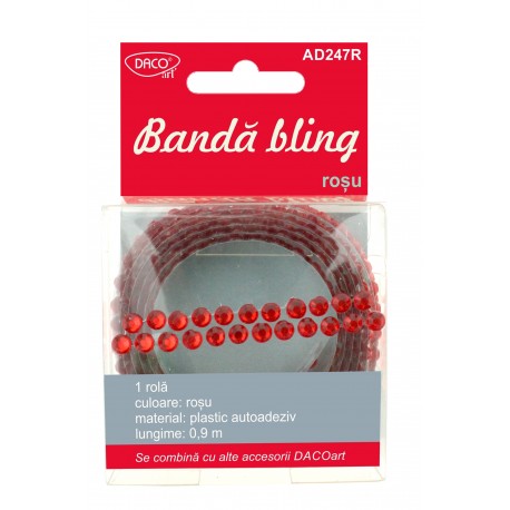 Accesorii craft - ad247r banda bling rosu daco