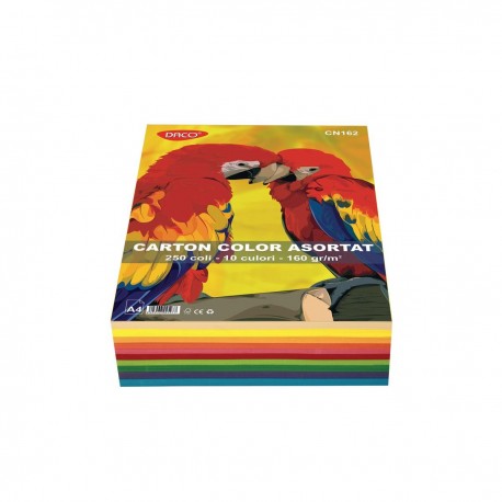 Carton color a4 160g/mp 10 culori daco x 250 coli/top-cn162 