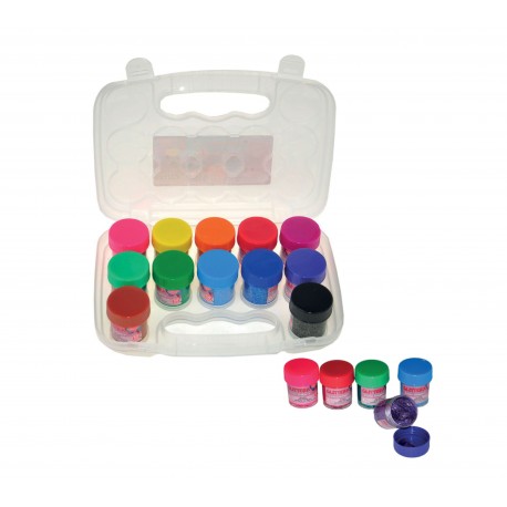 Culori tempera 12c 20ml glittera daco cu120 