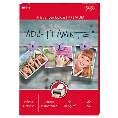 Hartie foto a4 180g 20 coli daco hf418