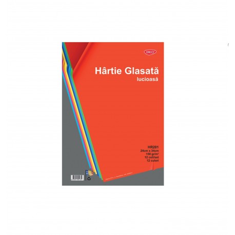 Hartie glasata lucioasa 24x34cm 12 file/set daco