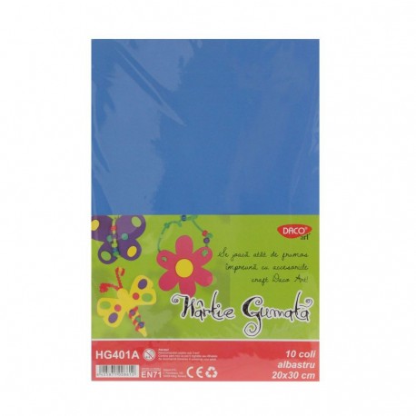Hartie gumata 20x30 cm 10coli albastru daco hg401a 