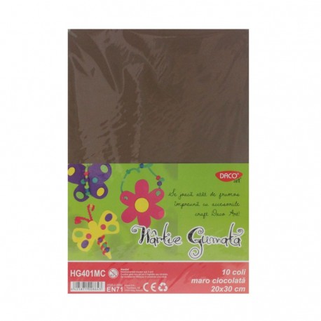 Hartie gumata 20x30 cm 10coli maro chocolate daco hg401mc 