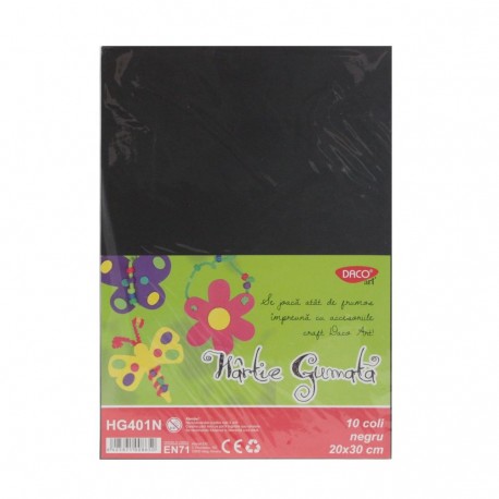 Hartie gumata 20x30 cm 10coli negru daco hg401n