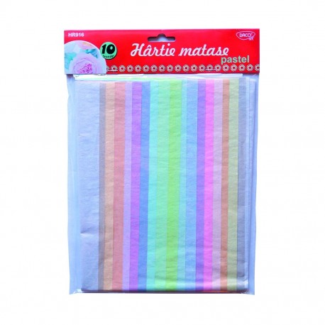 Hartie matase pastel 10 coli 10 cul. daco hr916