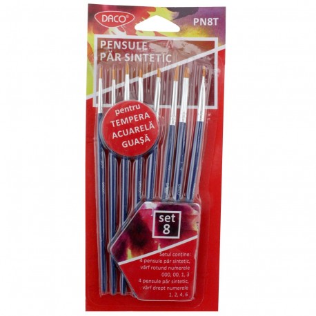 Pensule set 8 par sintetic daco pn8t