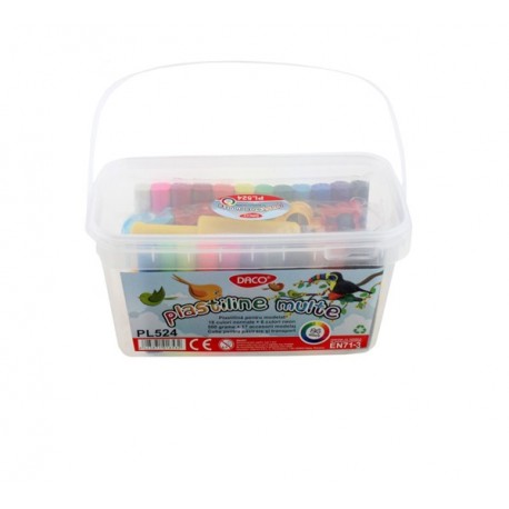 Plastilina 24c 17accesorii 500g daco plastiline multe pl524