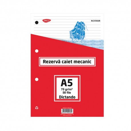 Rezerva caiet mecanic a5 50 file daco dr