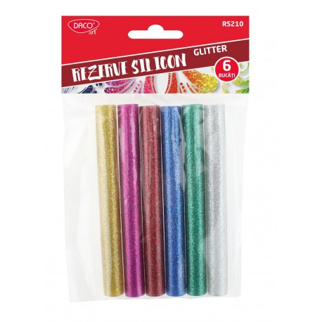 Rezerva silicon 10mm set 6 glitter rs210 daco