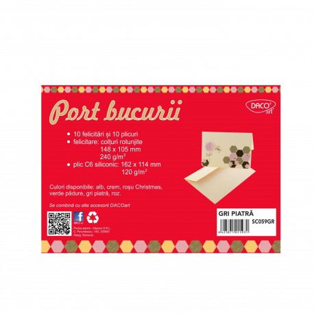 Set creativ 10 felicitari - sc059gr port bucurii daco