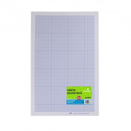Hartie milimetrica a3 100 file/set ecada 60 g/m2