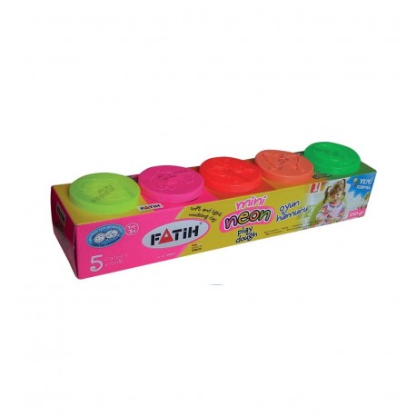 Plastilina usoara modeling dough neon 5x50 g fatih