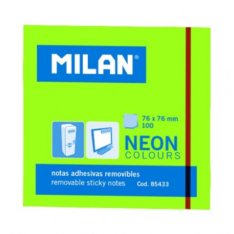Bloc notes adeziv 76×76 neon verde MILAN imagine 2022 caserolepolistiren.ro