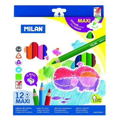 Creion color 12 maxi milan hexagonal